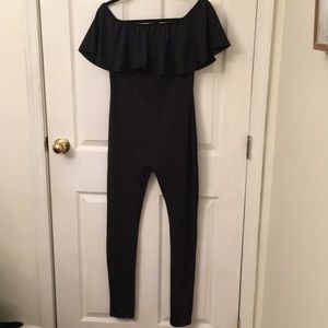 Off the Shoulder Black Jumpsuit